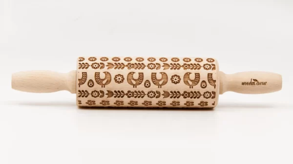 No. R159 SCANDINAVIAN HENS Rolling Pin