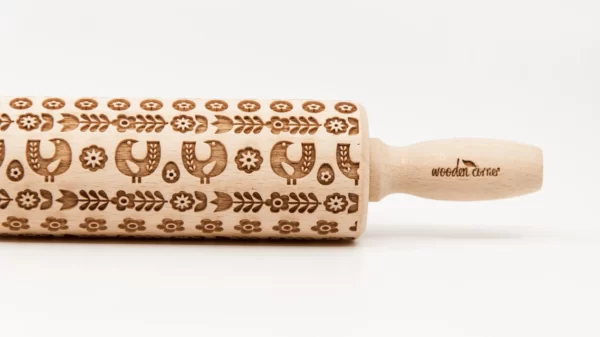 No. R159 SCANDINAVIAN HENS Rolling Pin